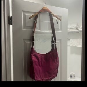 Longchamp women’s Nylon Leather Shoulder Bag